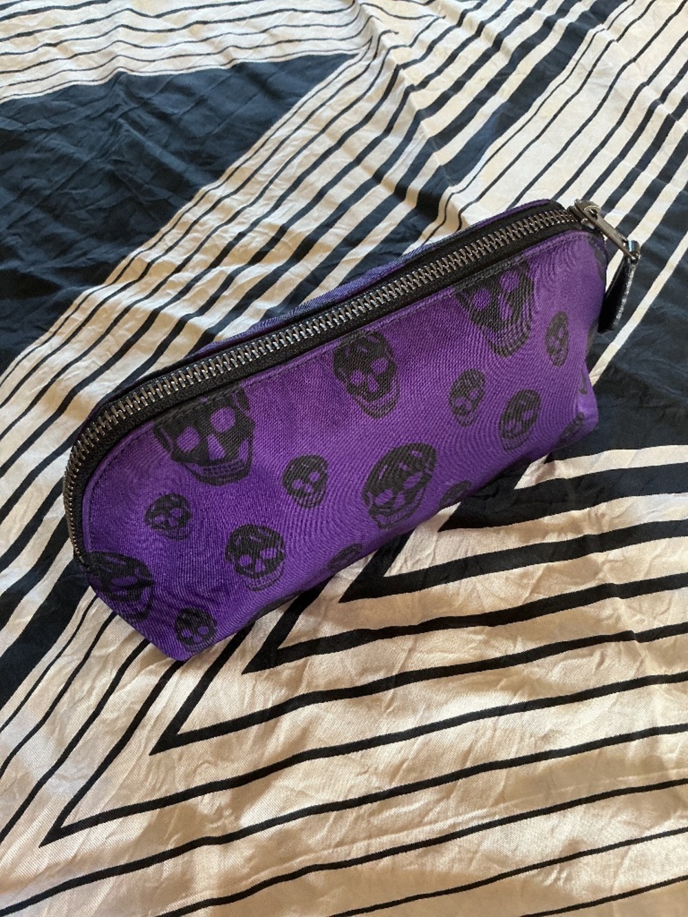 Vintage Alexander McQueen nylon skull zipped bag